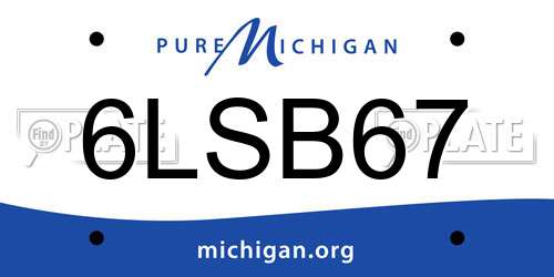 6LSB67 Michigan License Plate