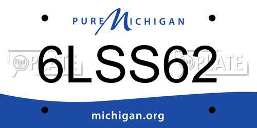 6LSS62 Michigan License Plate