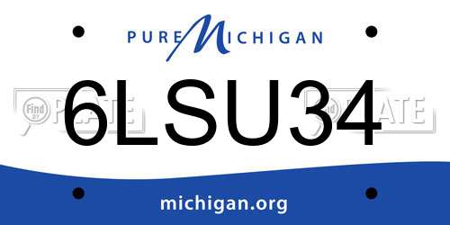 6LSU34 Michigan License Plate