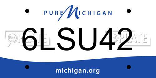 6LSU42 Michigan License Plate