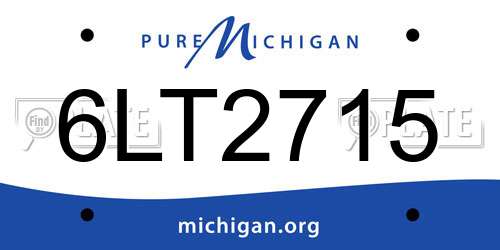 6LT2715 Michigan License Plate
