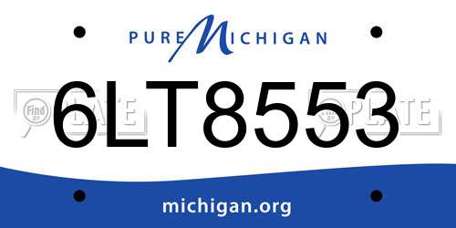 6LT8553 Michigan License Plate