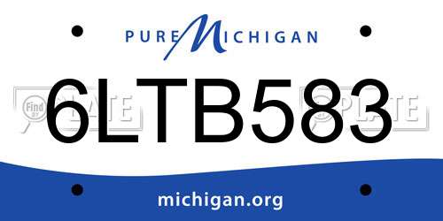 6LTB583 Michigan License Plate