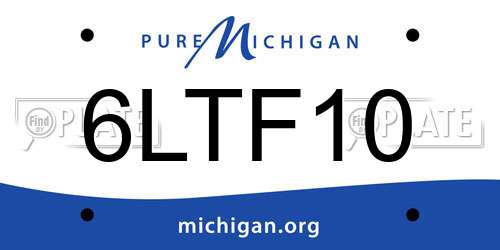 6LTF10 Michigan License Plate