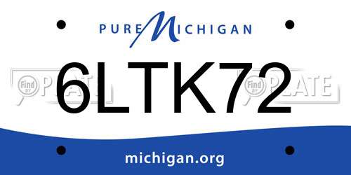 6LTK72 Michigan License Plate