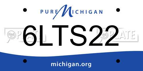 6LTS22 Michigan License Plate