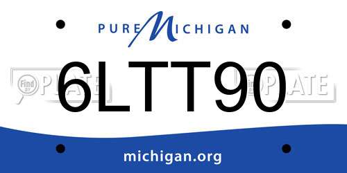 6LTT90 Michigan License Plate