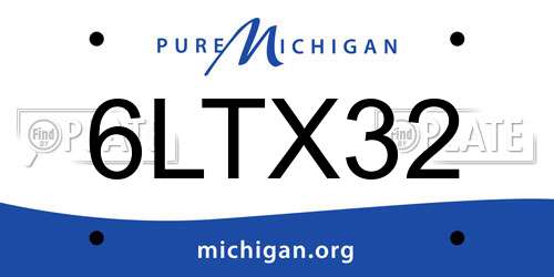 6LTX32 Michigan License Plate