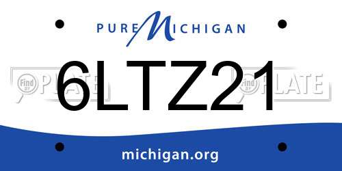 6LTZ21 Michigan License Plate