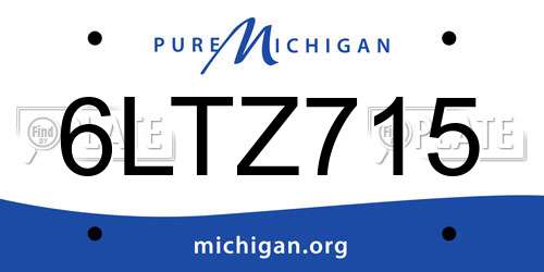 6LTZ715 Michigan License Plate