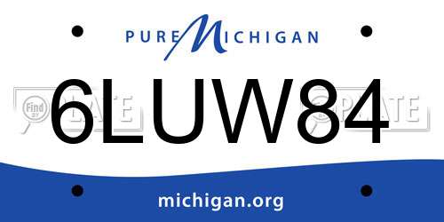 6LUW84 Michigan License Plate