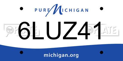 6LUZ41 Michigan License Plate