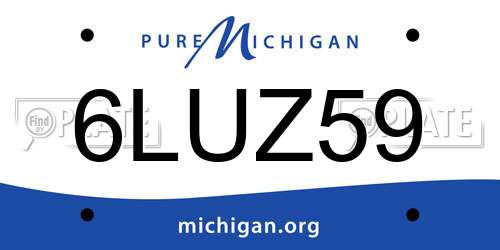 6LUZ59 Michigan License Plate