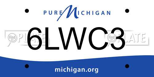 6LWC3 Michigan License Plate