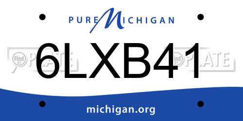 6LXB41 Michigan License Plate