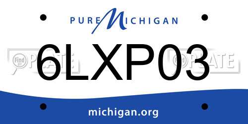 6LXP03 Michigan License Plate