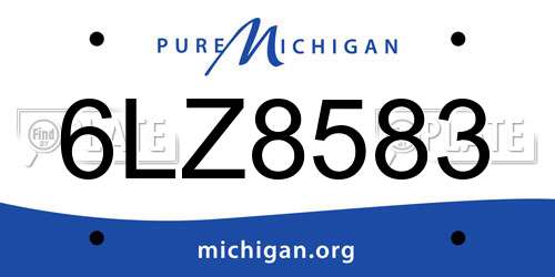 6LZ8583 Michigan License Plate