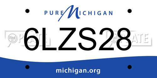 6LZS28 Michigan License Plate