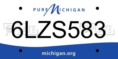 6LZS583 Michigan License Plate