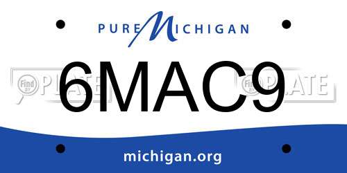 6MAC9 Michigan License Plate