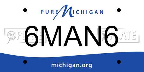 6MAN6 Michigan License Plate