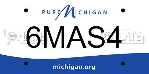 6MAS4 Michigan License Plate
