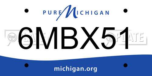 6MBX51 Michigan License Plate