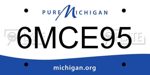 6MCE95 Michigan License Plate