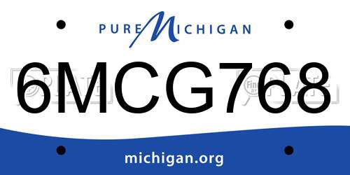 6MCG768 Michigan License Plate