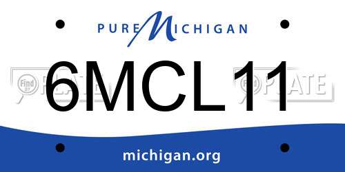 6MCL11 Michigan License Plate
