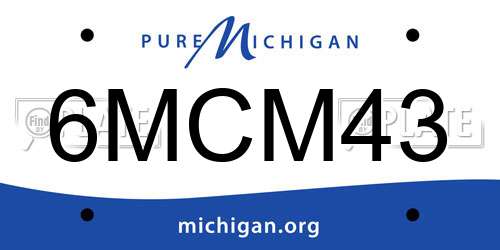 6MCM43 Michigan License Plate