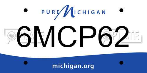 6MCP62 Michigan License Plate