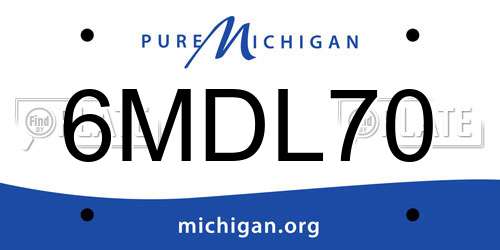 6MDL70 Michigan License Plate