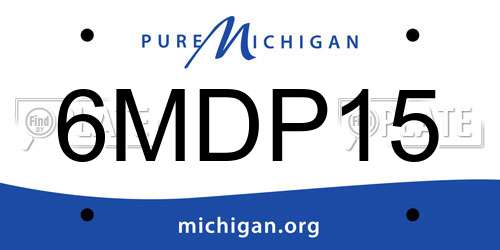 6MDP15 Michigan License Plate