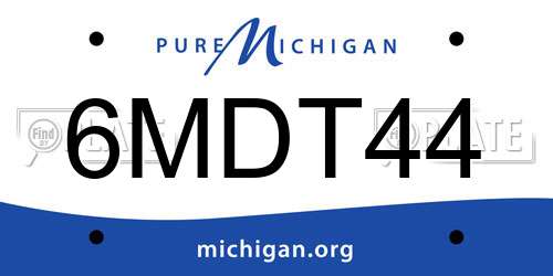6MDT44 Michigan License Plate