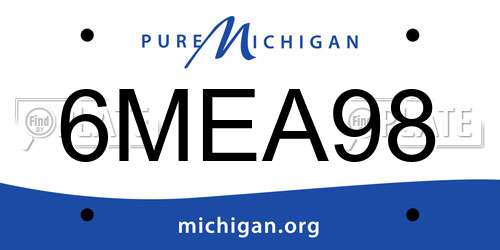 6MEA98 Michigan License Plate