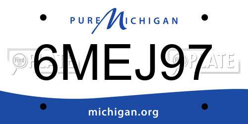 6MEJ97 Michigan License Plate
