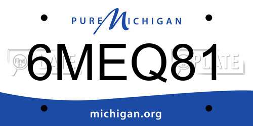 6MEQ81 Michigan License Plate