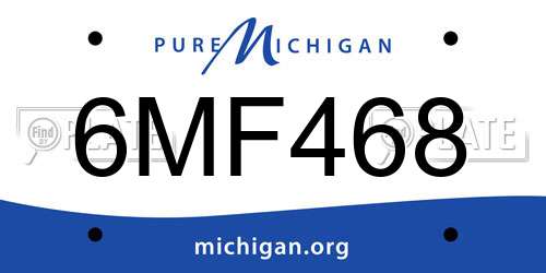 6MF468 Michigan License Plate