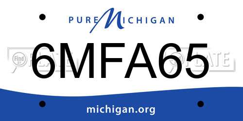 6MFA65 Michigan License Plate