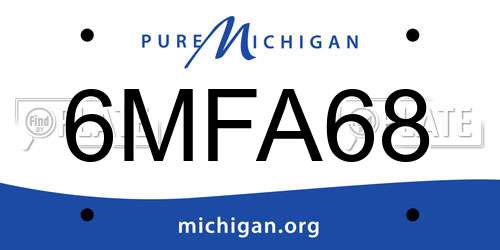 6MFA68 Michigan License Plate
