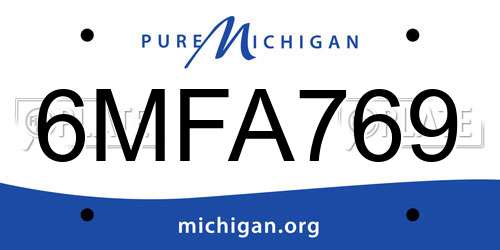 6MFA769 Michigan License Plate