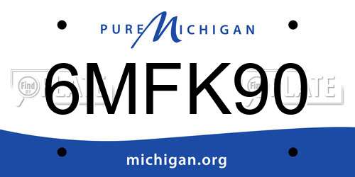 6MFK90 Michigan License Plate