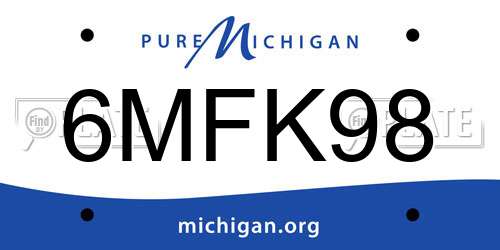 6MFK98 Michigan License Plate