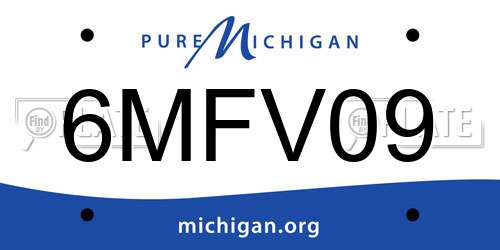 6MFV09 Michigan License Plate