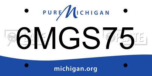 6MGS75 Michigan License Plate