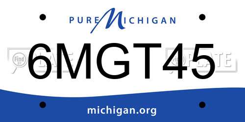 6MGT45 Michigan License Plate