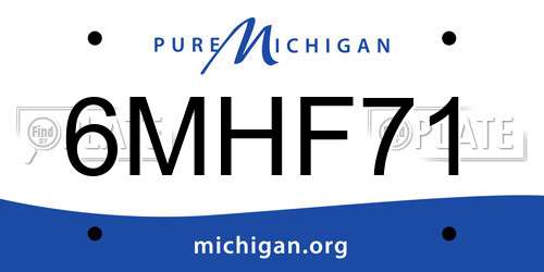 6MHF71 Michigan License Plate