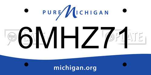 6MHZ71 Michigan License Plate