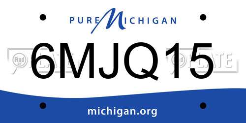 6MJQ15 Michigan License Plate